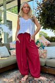 Sandbar Linen Blend Bloom Barrel Pant Rioja
